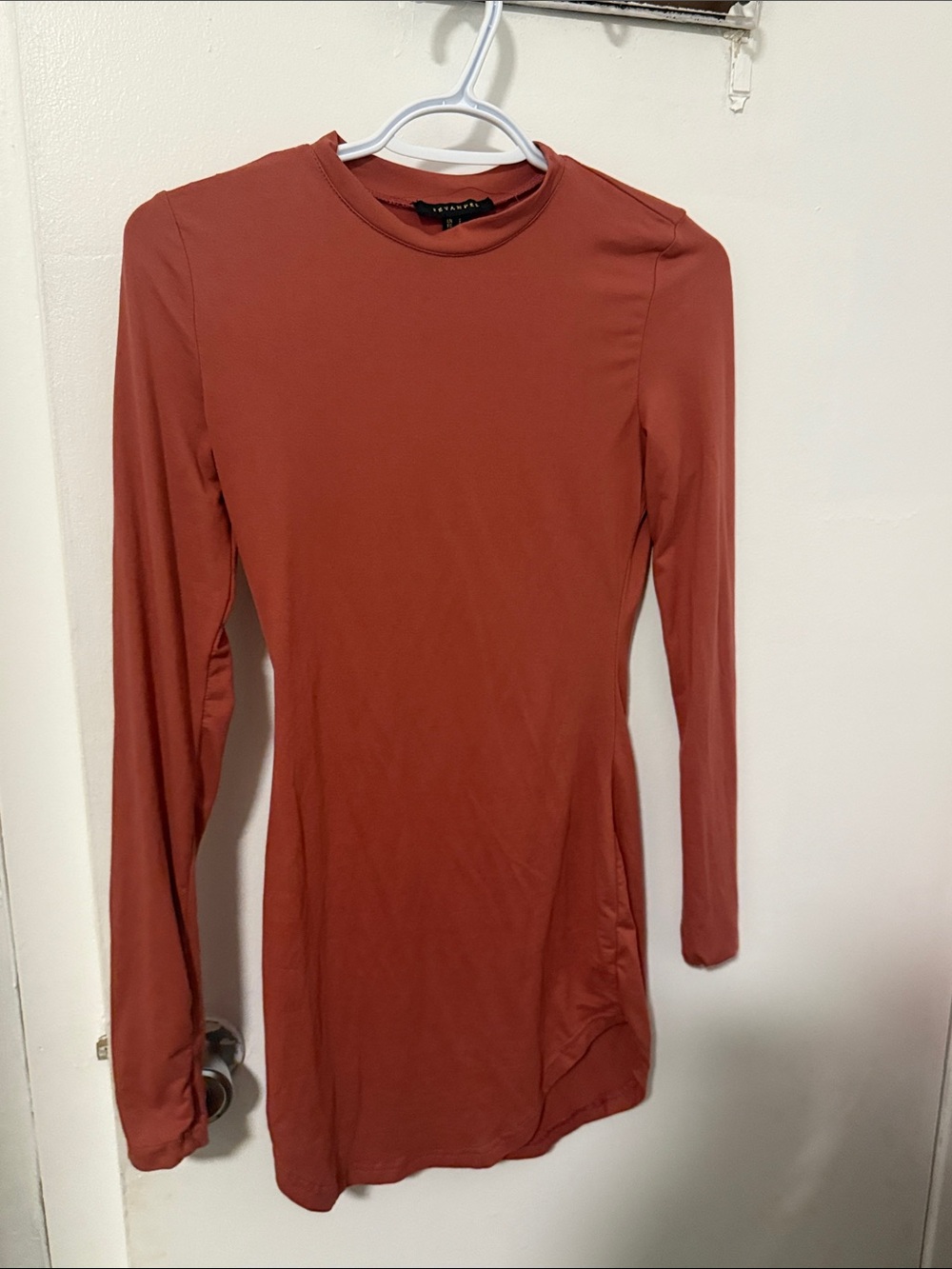 Long Sleeve Crewneck Top - Rust